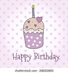 Birthday greeting card background gradient polka dot