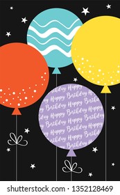 birthday greeting card with balloon design