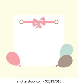 birthday greeting card with balloons and a space for a text