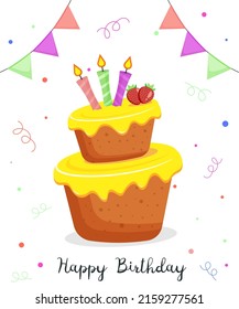 Birthday greeting card with cake