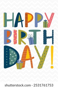 birthday greeting card with colorful design