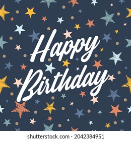 Birthday Greeting Card Colorful Star Design Stock Vector (Royalty Free ...