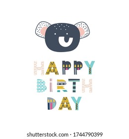 Birthday Greeting Card, creative hand drawn style. Vector Illustration 