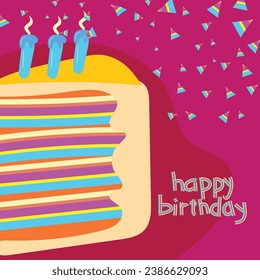 Birthday greeting card in a cute style