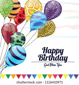 birthday greeting card design. balloon concept. 