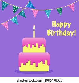 Diseño de tarjetas de felicitación de cumpleaños. Ilustración del vector