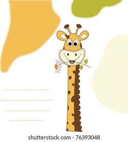birthday greeting card with giraffe