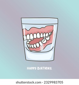 Birthday greeting card. Insertion jaw.