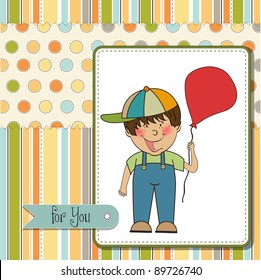 birthday greeting card with little boy