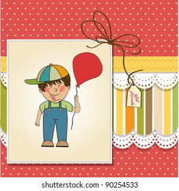 birthday greeting card with little boy