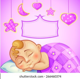 Birthday greeting card for newborn girl. It's a girl
