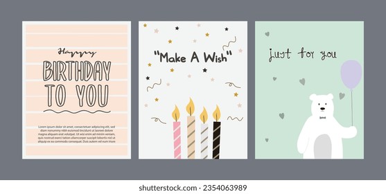 A birthday greeting card set