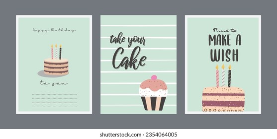 A birthday greeting card set