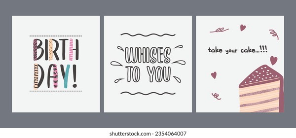 A birthday greeting card set
