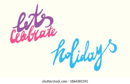 Birthday greeting card templates. Vector illustration isolated on white background. Lettering for sticker pack, greeting card, party stuff, school banner or poster