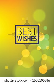 Birthday greeting card vector design. Includes lettering composition placed over colorful blurred lights abstract background. A4 format with CMYK colors acceptable for print.