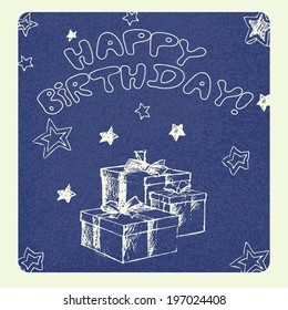birthday greeting card, vector illustration