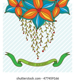 Birthday greeting card. Vector illustration