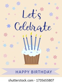 Birthday greeting cards design in pastel color. Card with cake. Cute design. Happy birthday, greeting card. Color cake on the background.