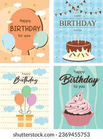 Diseño del saludo de cumpleaños. Fondo con cajas de regalo 3d blancas con cinta dorada y arco. Concepto de celebración de cumpleaños. Ilustración vectorial.