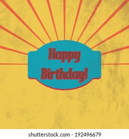 birthday greeting frame template retro design