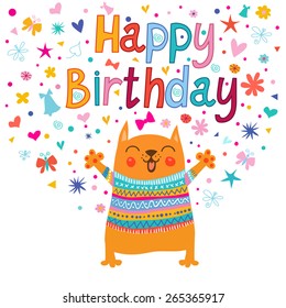 birthday greeting with funny animals