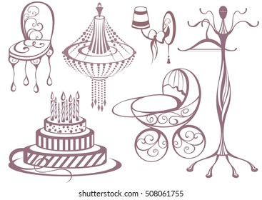 Birthday, greeting and invitation elements