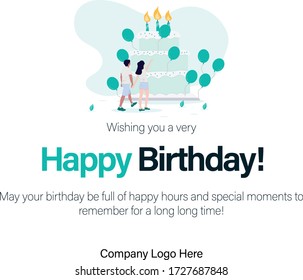 Birthday Greeting Minimal Corporate Card Design 