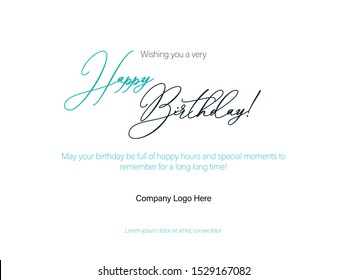 Birthday Greeting Minimal Corporate Design