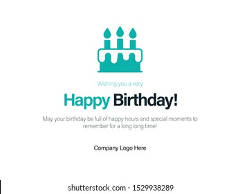 Birthday Greeting Minimal Corporate Design