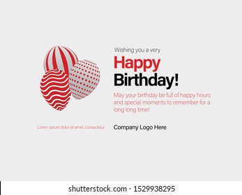 Birthday Greeting Minimal Corporate Design