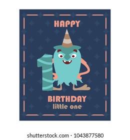 Birthday greeting with monster