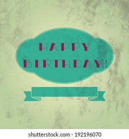 birthday greeting retro design card