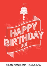 birthday greeting/banner template vector/illustration