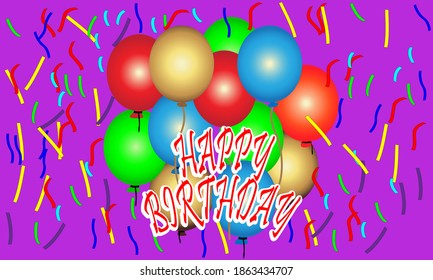 Birthday Greetings. Art Background. Vector Art