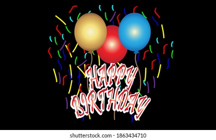 Birthday Greetings. Art Background. Vector Art