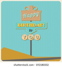 Birthday Greetings Poster Road Sign Inscription Stock Vector (Royalty ...