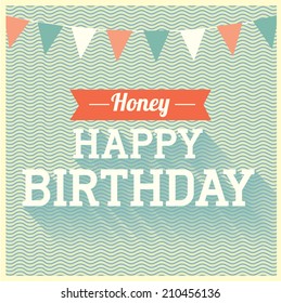 birthday greetings template vector/illustration