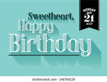 birthday greetings template vector/illustration with shadow
