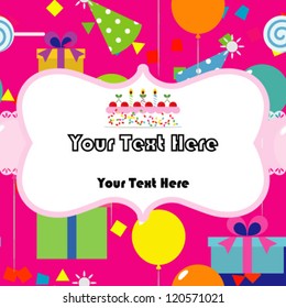 Birthday greetings, vector illustration