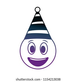 birthday happy face emoji party hat neon design image