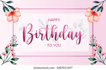 birthday, happy birthday with floral 