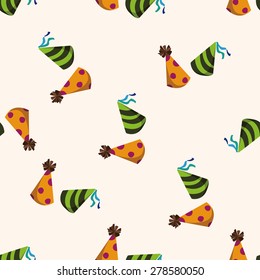 birthday hat , cartoon seamless pattern background