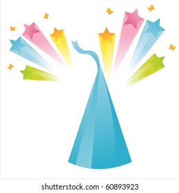 birthday hat with colorful splash