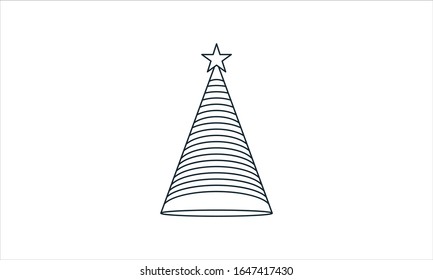 Birthday hat cone party decoration icon vector image