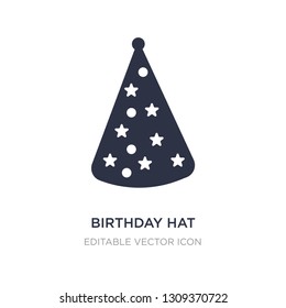 birthday hat with dots and stars icon on white background. Simple element illustration from Fashion concept. birthday hat with dots and stars icon symbol design.