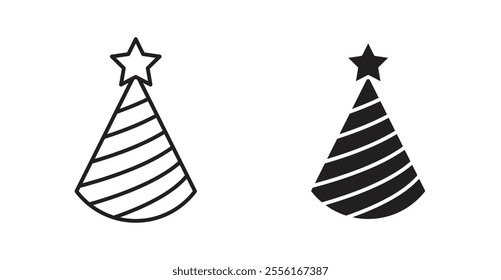 Birthday hat Filled flat icons set for apps and web ui designs.