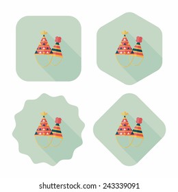 Birthday hat flat icon with long shadow,eps10
