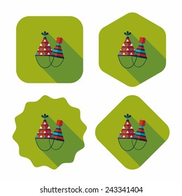 Birthday hat flat icon with long shadow,eps10
