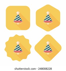 birthday hat flat icon with long shadow,eps10
